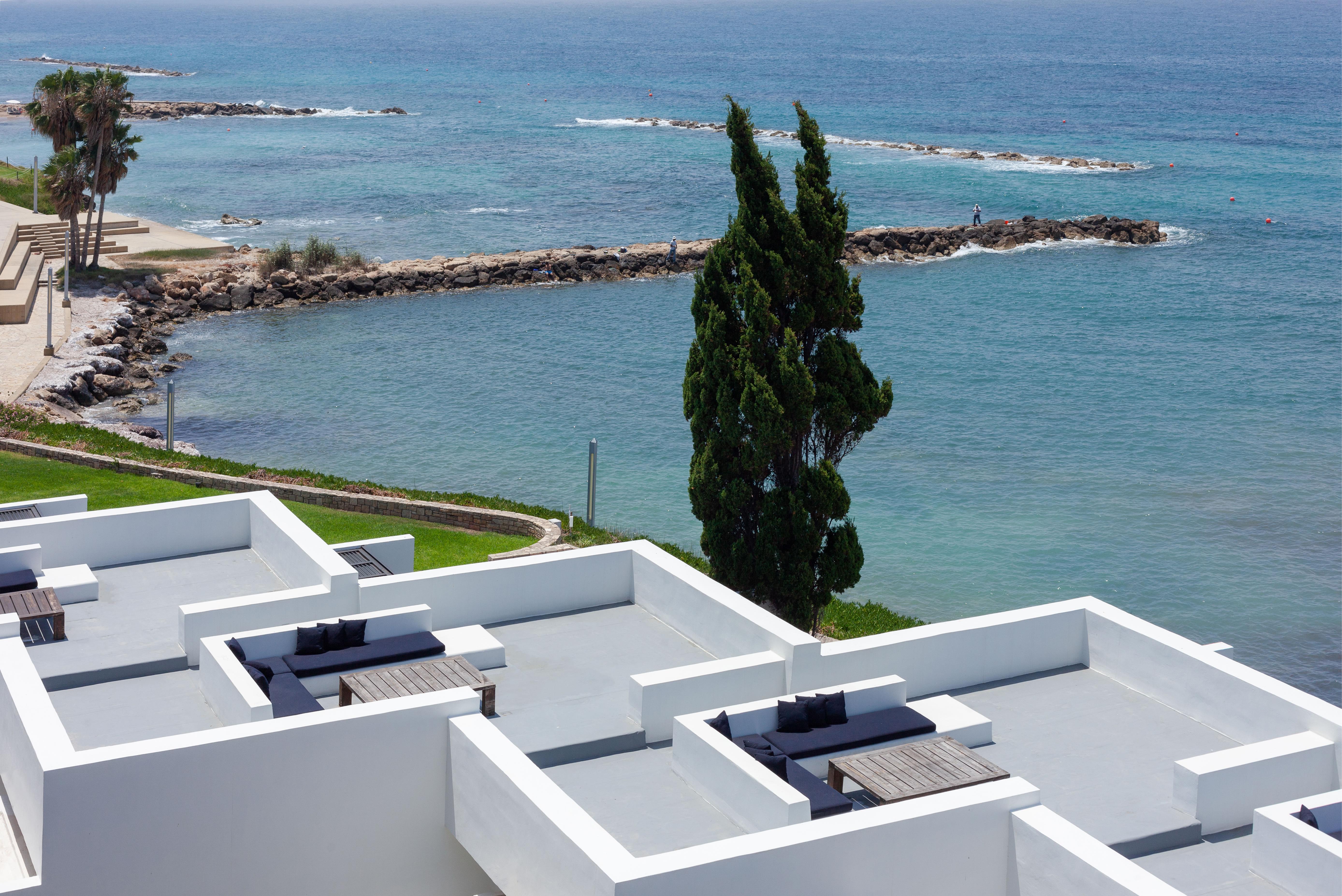 Almyra Paphos Exterior foto View of the Mediterranean Sea from the hotel